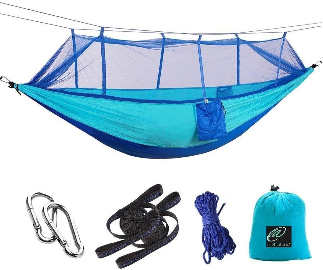thumbnail 3  - Lightahead Parachute Portable Camping Hammock with Removable Mosquito Net