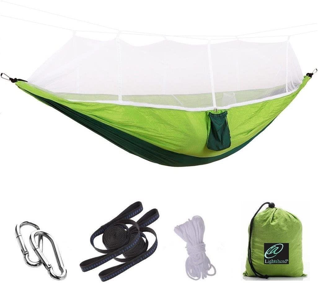 thumbnail 2  - Lightahead Parachute Portable Camping Hammock with Removable Mosquito Net