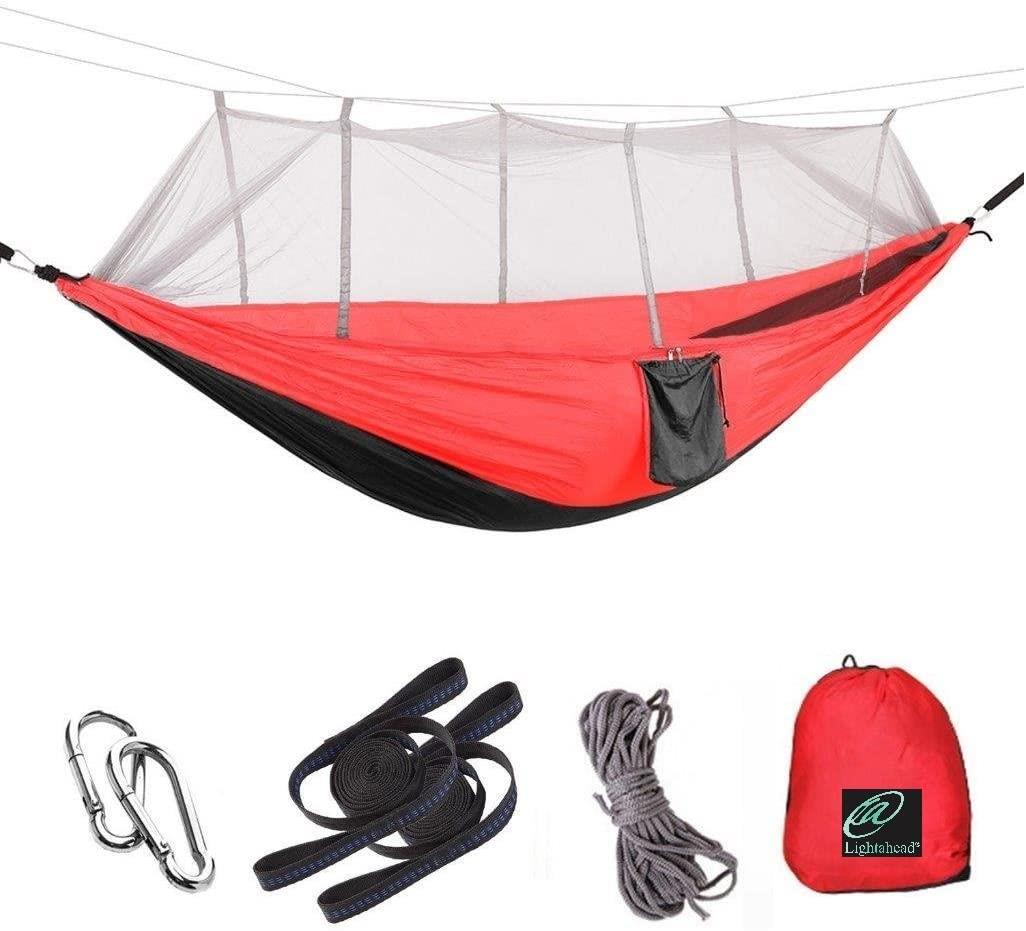 thumbnail 4  - Lightahead Parachute Portable Camping Hammock with Removable Mosquito Net