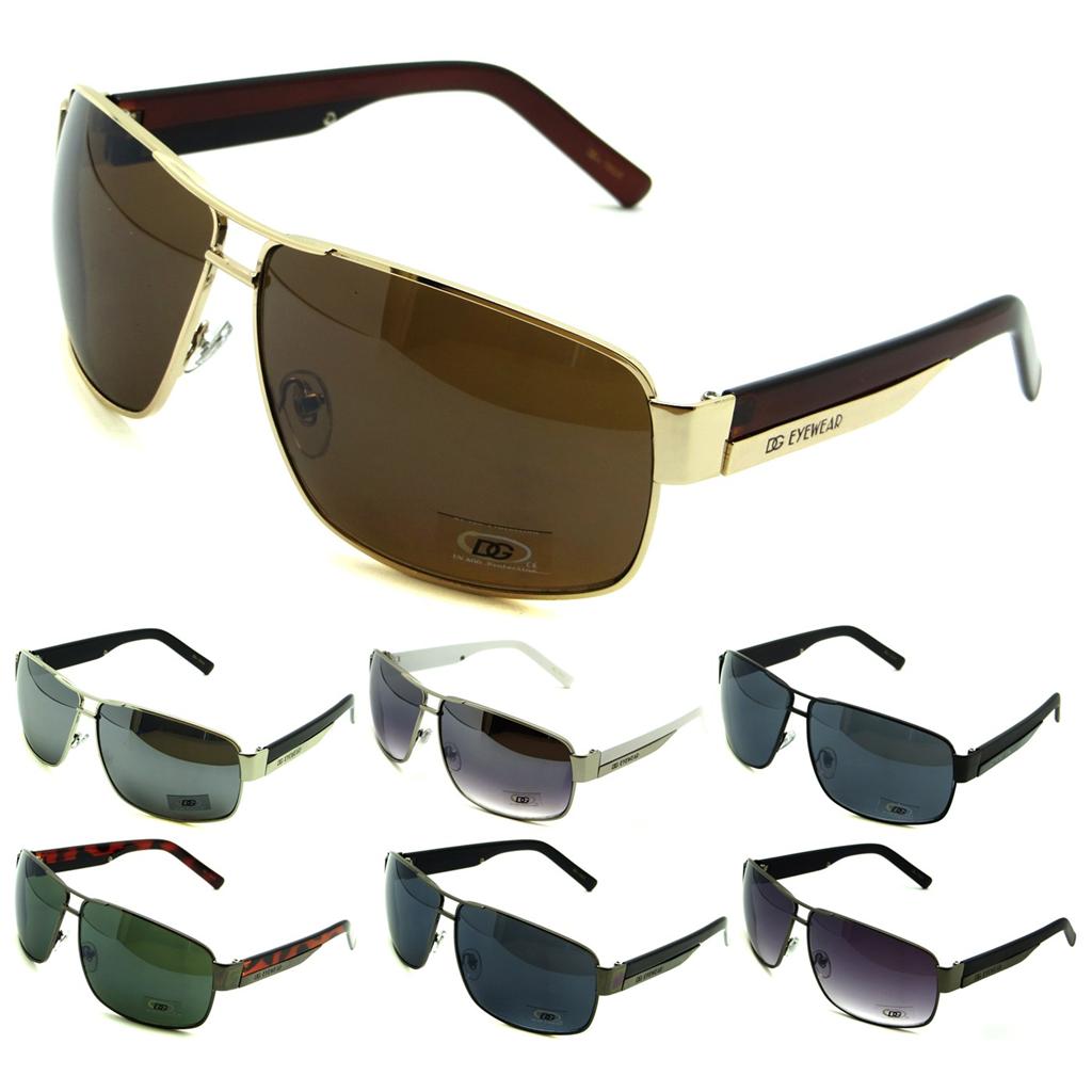 DG Sunglasses Mens Metal Aviator Designer Cop Retro Square Modern Black ...