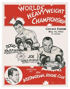 Rocky Marciano vs Jersey Joe Walcott *LARGE POSTER* Boxing