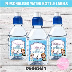 DIGITAL or PRINTED FROZEN Water Bottle Sticker Pop Top Labels Birthday Party x16 | eBay