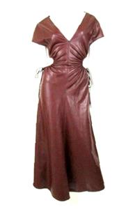 white christmas dresses Miss Circle Women's Shelby Dark Brown Faux Leather with Lace Mini Dress - Dark Brown main image 1