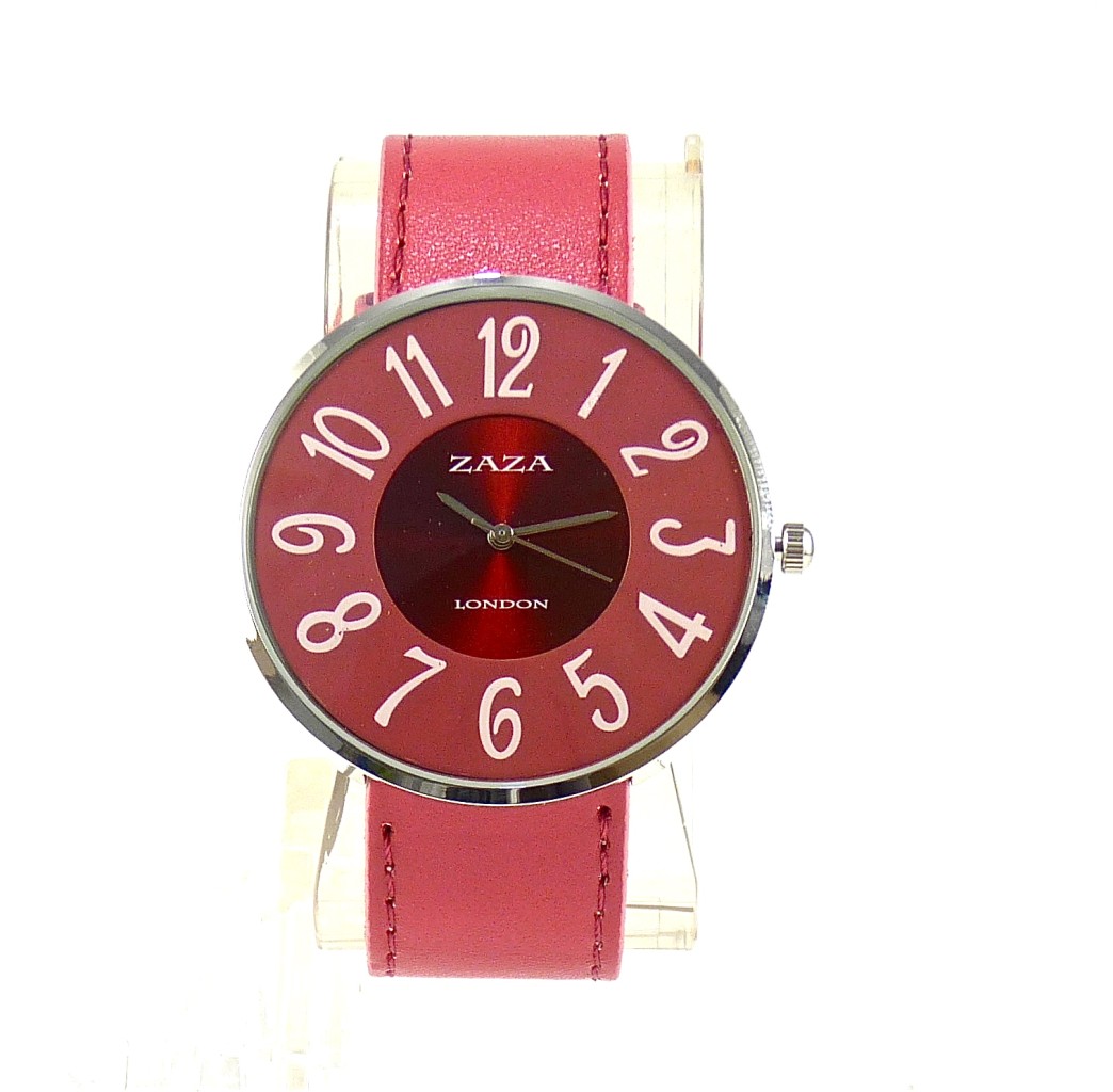LADIES LARGE FACE BRIGHT COLOURS FASHION STYLISH LEATHER WATCH CLASSIC ...