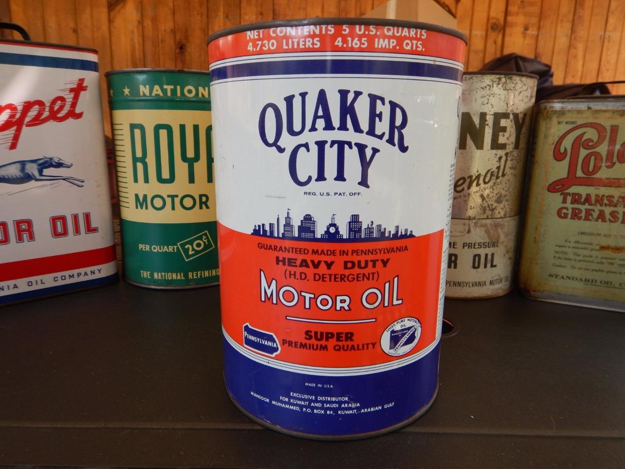 ORIGINAL **RARE** QUAKER CITY 5 QUART MOTOR OIL CAN ! eBay