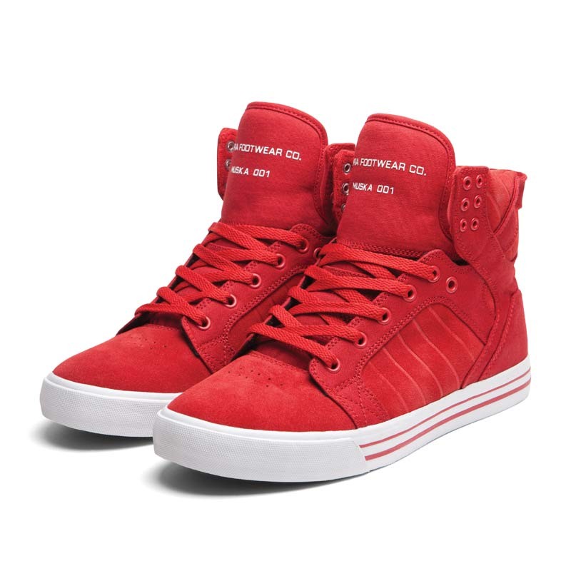 NIB Supra Skytop Red/White S18151 Men Hip Hop Athletic Shoes All Sizes ...