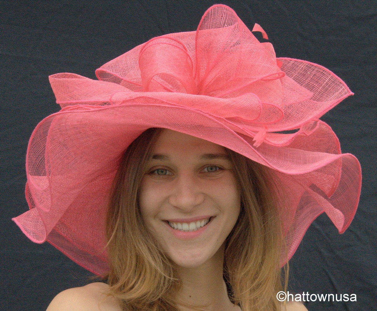 Womens Triple Crown Kentucky Derby Hat NEW Spring Sinamay Straw Pink ...