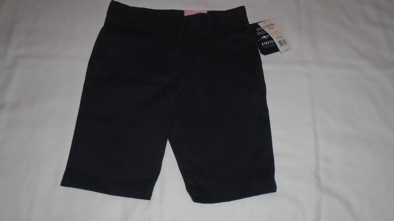 NEW Girls Size 10 Reg CHAPS Shorts Navy Blue Skinny Bermuda Adjustable Waist NWT