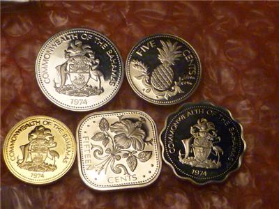 Bahamas: 1974 1,5,10,15,25, Proof 5 Coin Set | eBay