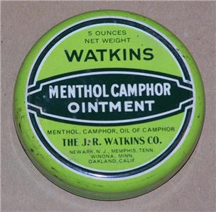 vintage watkins menthol camphor ointment 5 ounce tin