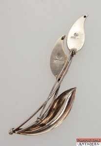 Vintage gK Co/Goldberg Kirschman Company Sterling Tulip Brooch Pin 4 1/ ...