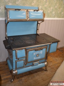 1920s Blue Royal Windsor Steel-Iron Cook Stove Nickel Plated Trim Coal ...