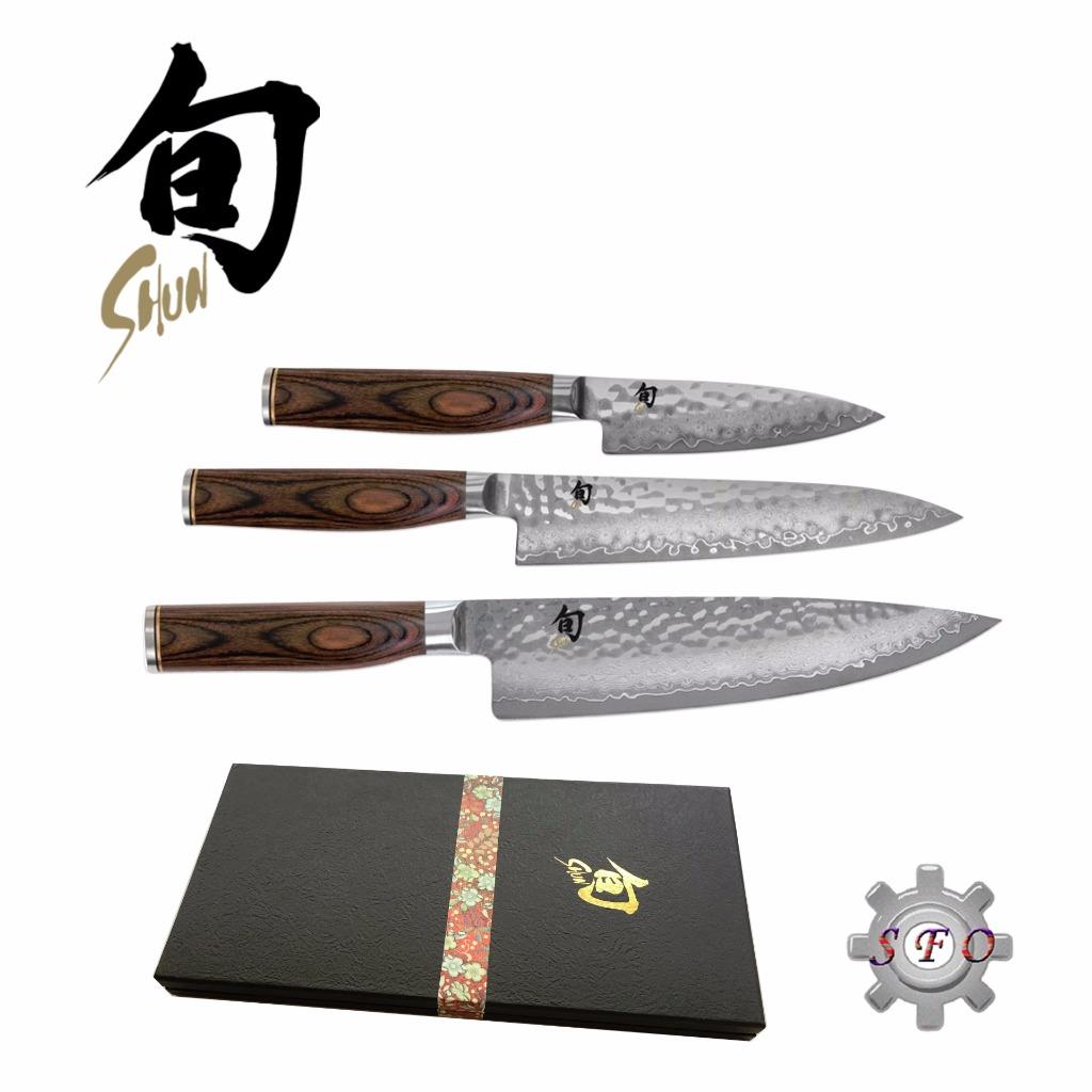 Shun Premier 3 Piece Knife Set Gift box Pairing Utility Chef Made in