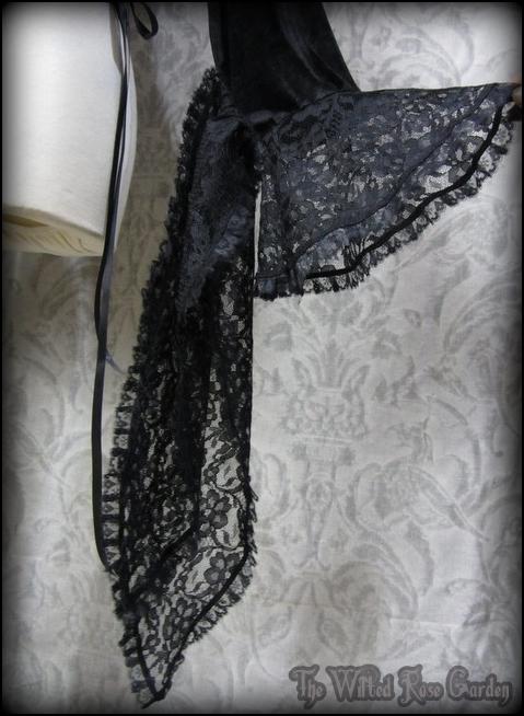 Traditional Gothic Black Velvet Lace Corset Style Top XL 14 Vampire ...