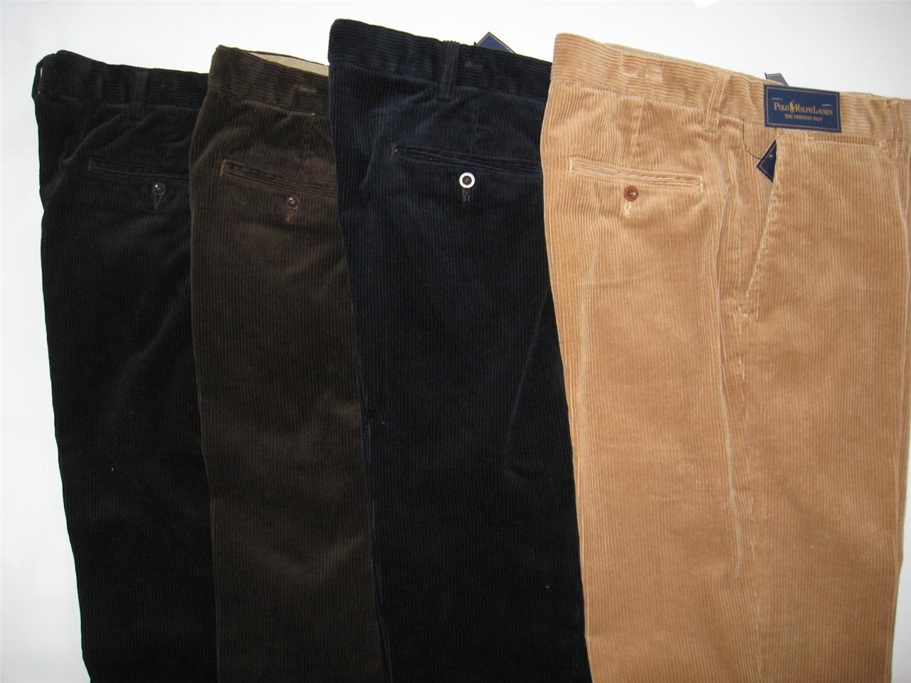 Polo Ralph Lauren Preston Pants Mens Flat Front Cotton Corduroy | eBay