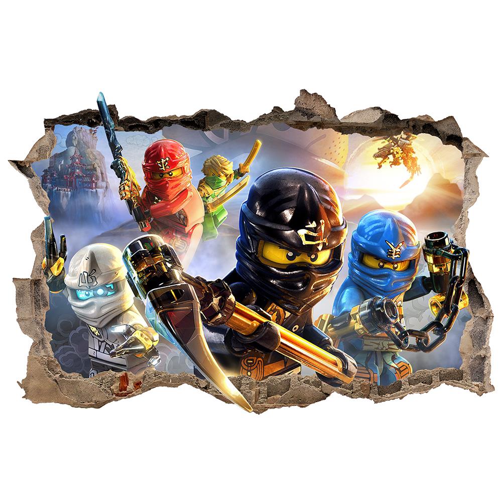 Elegant 3d Wandtattoo Ninjago LEGO NINJAGO SMASHED WALL STICKER 3D BEDROOM REMOVABLE
