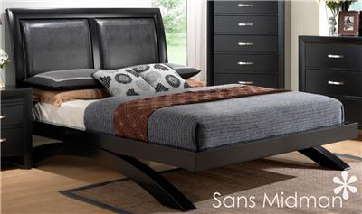 NEW! Arc Modern 4 Piece Black Wood Bedroom Furniture Set ...