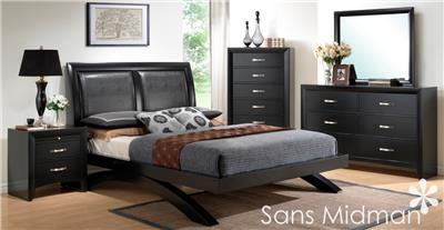 Details About New Arc Modern 6 Pc Black Wood Bedroom Furniture Set King Size Platform Bed