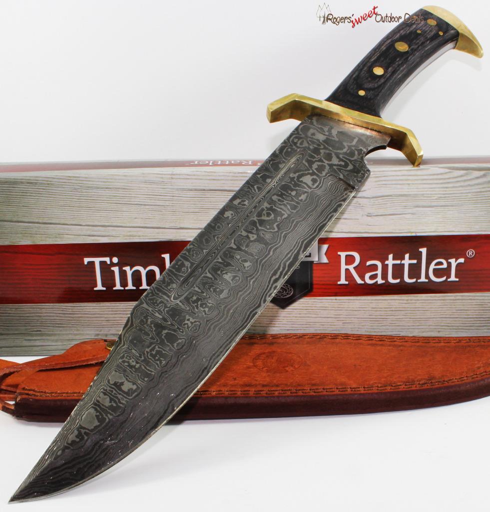 Timber Rattler Western Outlaw Massive Damascus Bowie Hunting