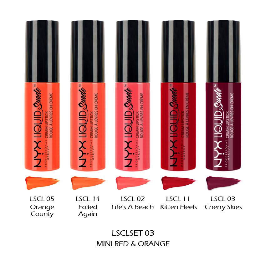 1 NYX Liquid Suede Cream Lipstick - Mini Size Set "LSCLSET03 - Red &  Orange" | eBay