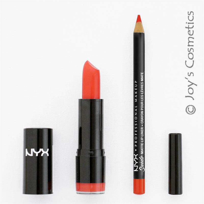 2 NYX Round Lipstick 583A Haute Melon + Suede Matte Lip