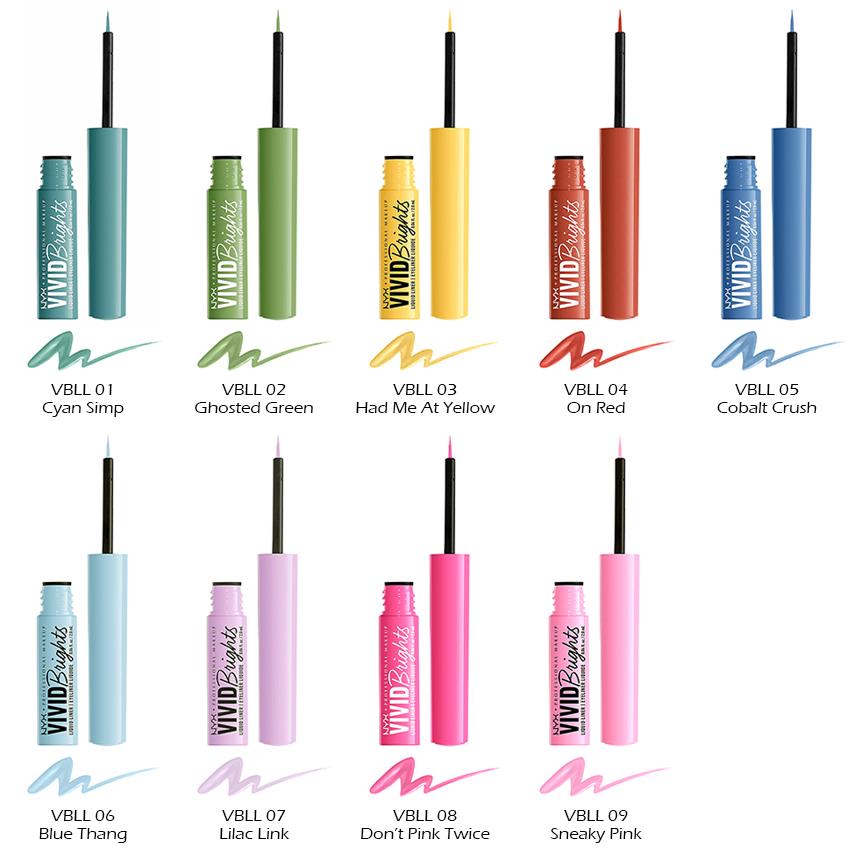 Liquid NailLiner ニュアンスセット(10色) Vivid Brights Liquid Eyeliner | NYX Professional Makeup