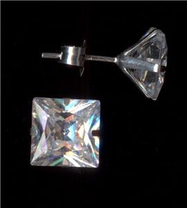 1/10 Ct. Tw. A Quality Princess Cut Diamond Solitaire Earrings In 14K White Gold 233750