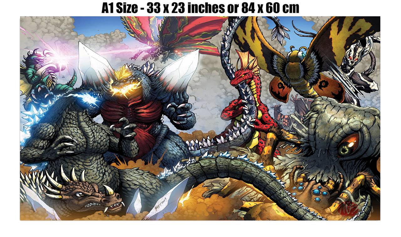 Godzilla Mothra Battra Enemies GIANT WALL POSTER ART PRINT C011 eBay.