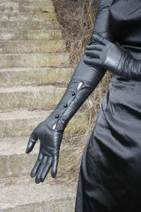 Kidskin Italian Leather Vintage Gloves with buttons