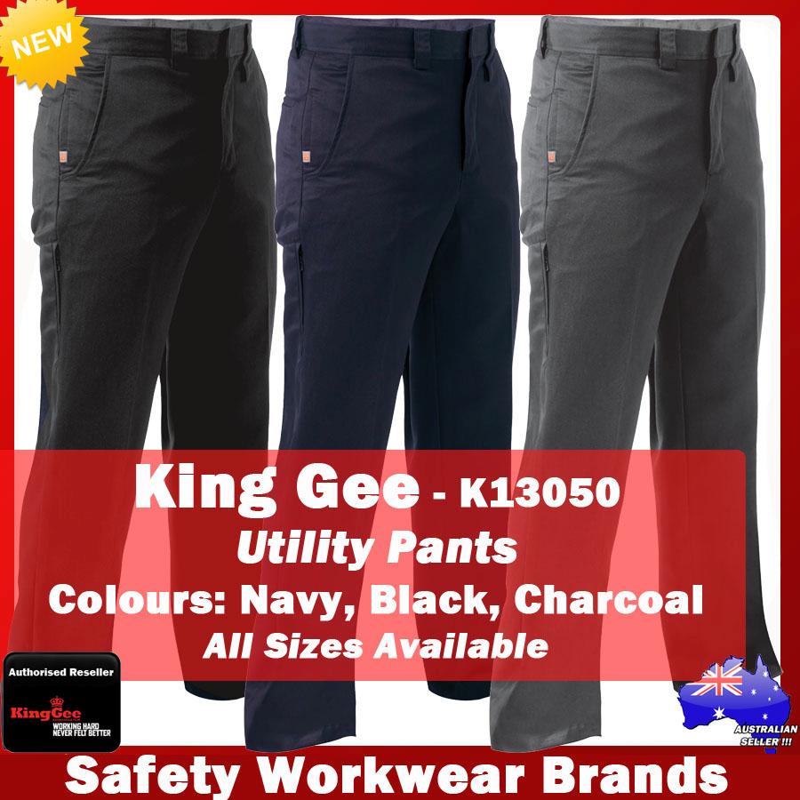 King GEE Utility Work Pants Black Navy Workwear Office Easycare Mens ...