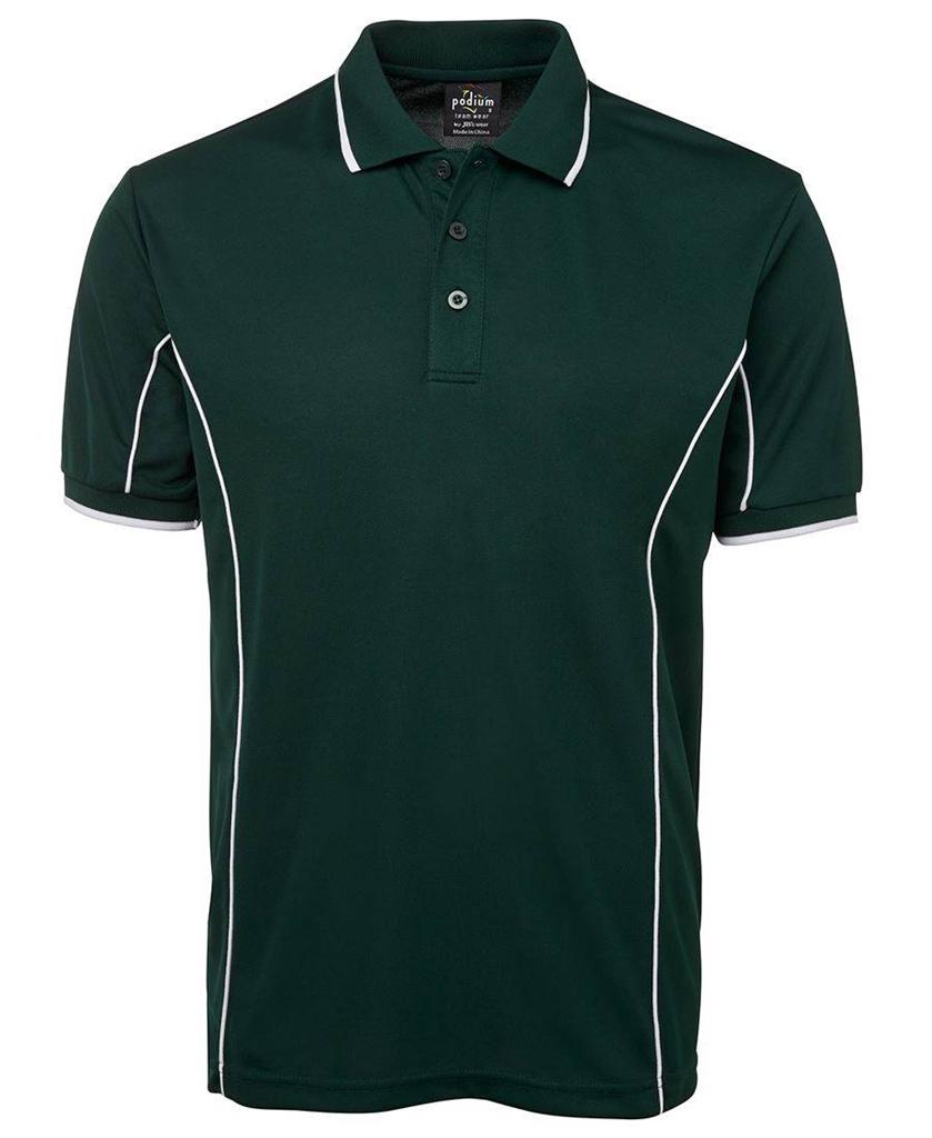 Mens Piping Polo Shirt Team Sports Contrast Top Quick Dry Size S-5XL ...