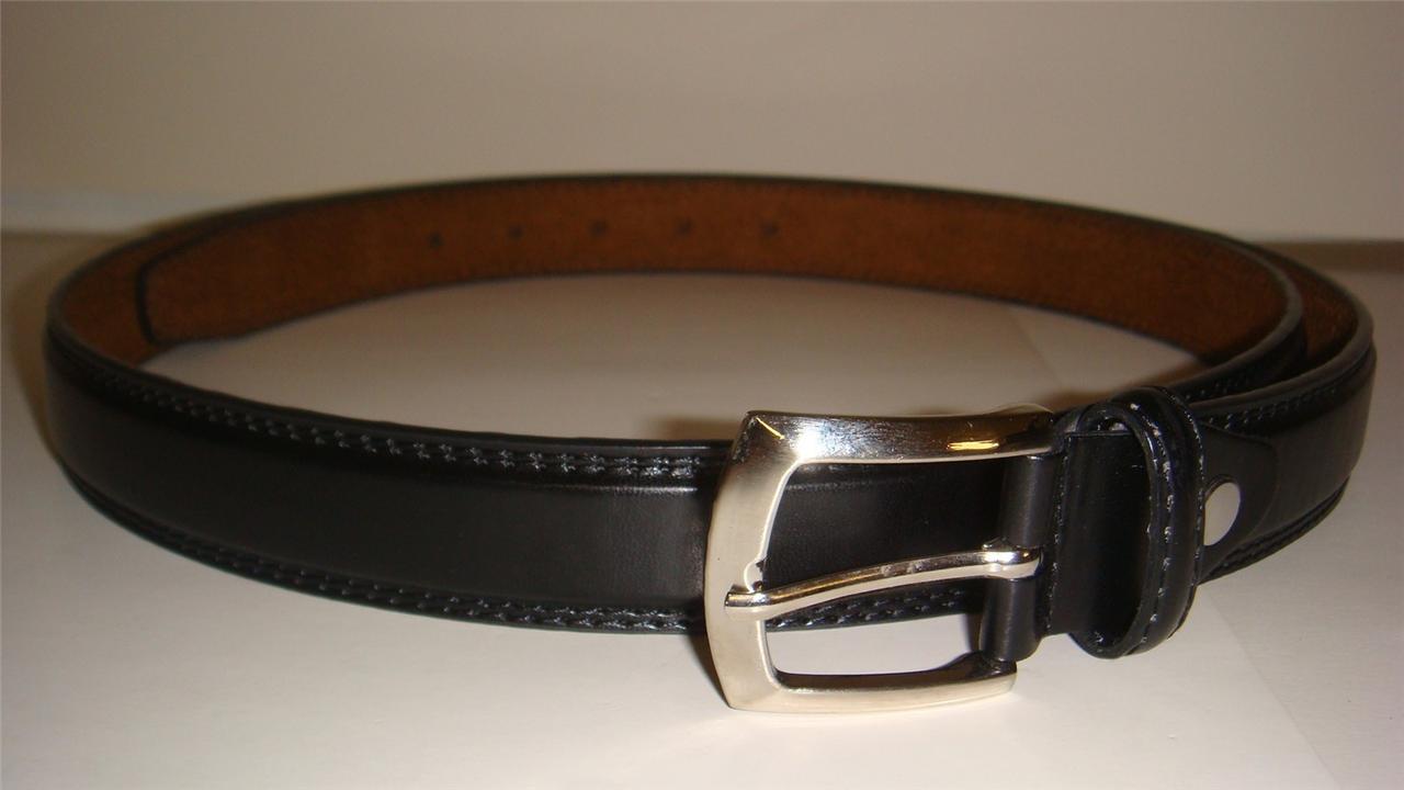 MEN BIG AND TALL BLACK LEATHER BELT 1 INCH WIDE AVAILABLE SIZE 46-48 50 ...