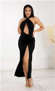 ワンピース ETMON Neck CutOut Shirring Dress, Black Contoured Ribs Dress | Wolford United States