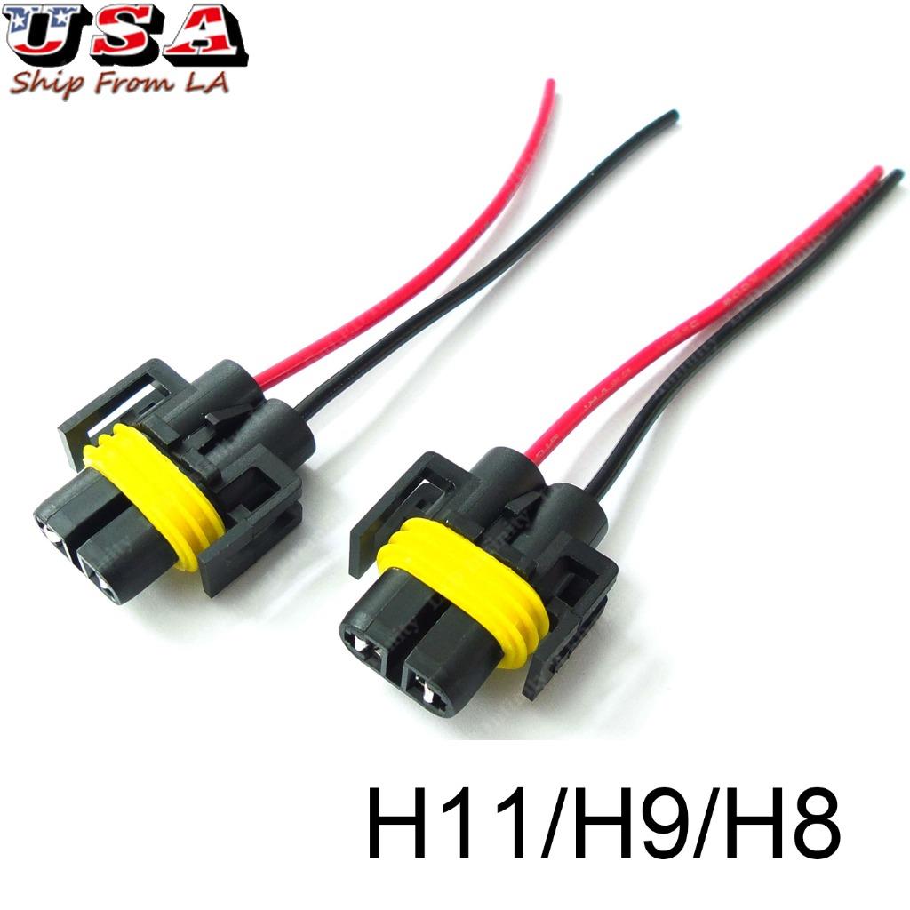 2pc Wire Pigtail Female H8 Headlight Fog Light Bulb Repair Socket Extension Wire Ebay