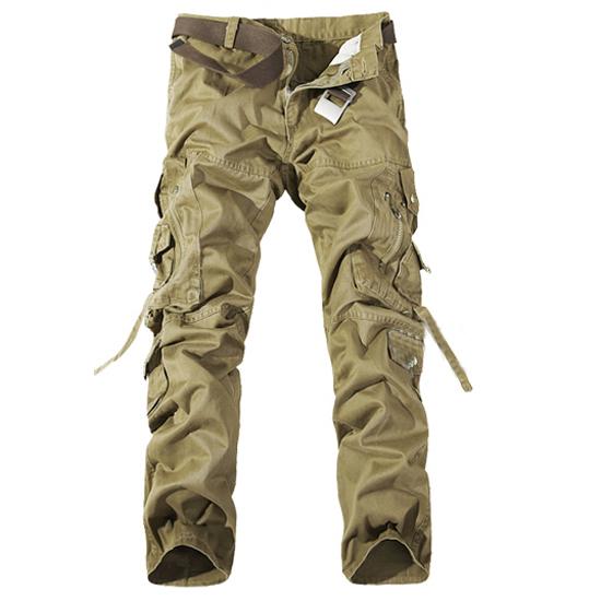 Mens Casual Military Pockets Army Cargo Camo Combat Work Pants Trousers ...