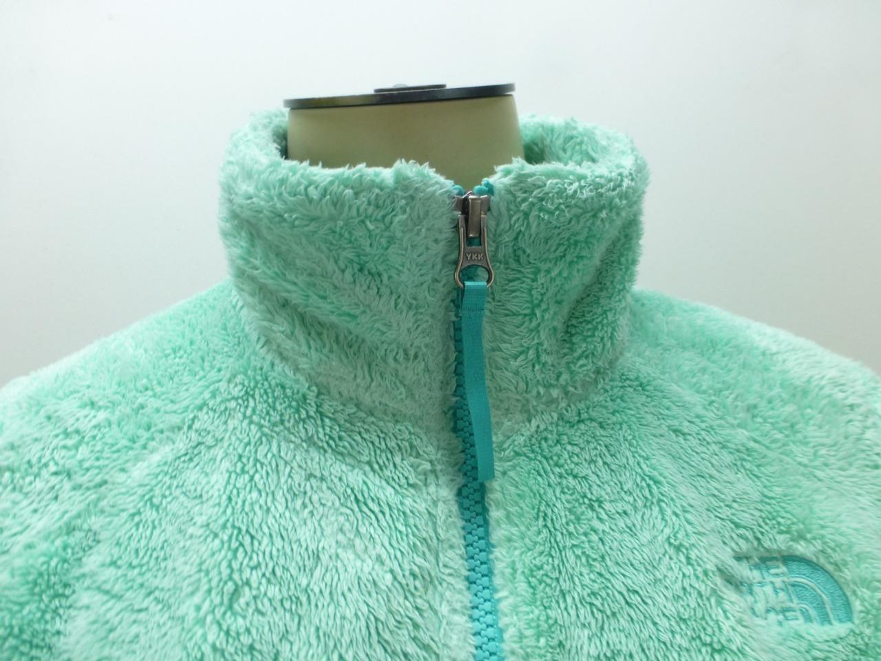 THE NORTH FACE TNF mint green pile Fleece Jacket ski coat yth girls