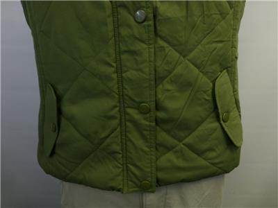 womens green quilted vest