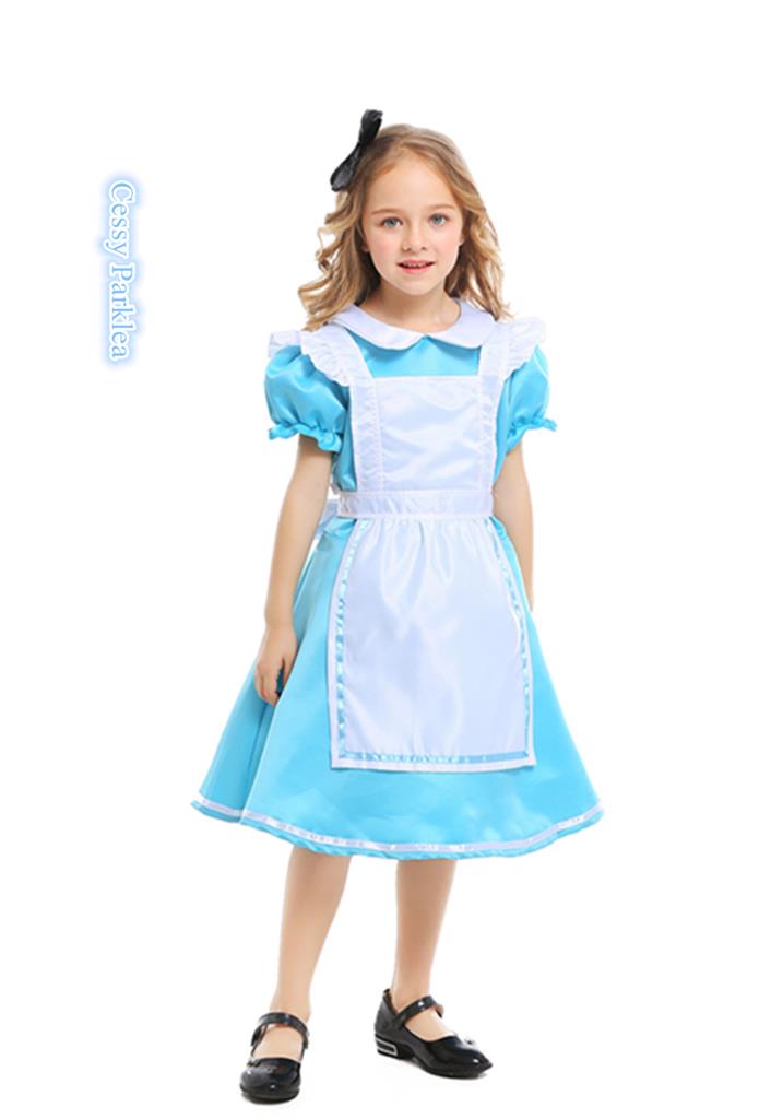 Bella ブルー衣装 U-E4-1 Alice In Wonderland Beauty & The Beast Belle Blue Maid Book