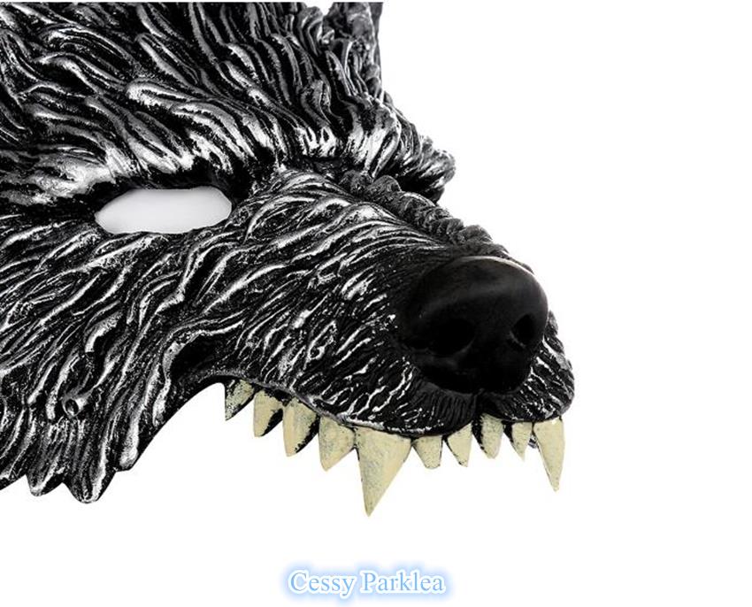 T2 Unisex Latex Big Bad Wolf Mask Horror Halloween Animal Face Costume ...