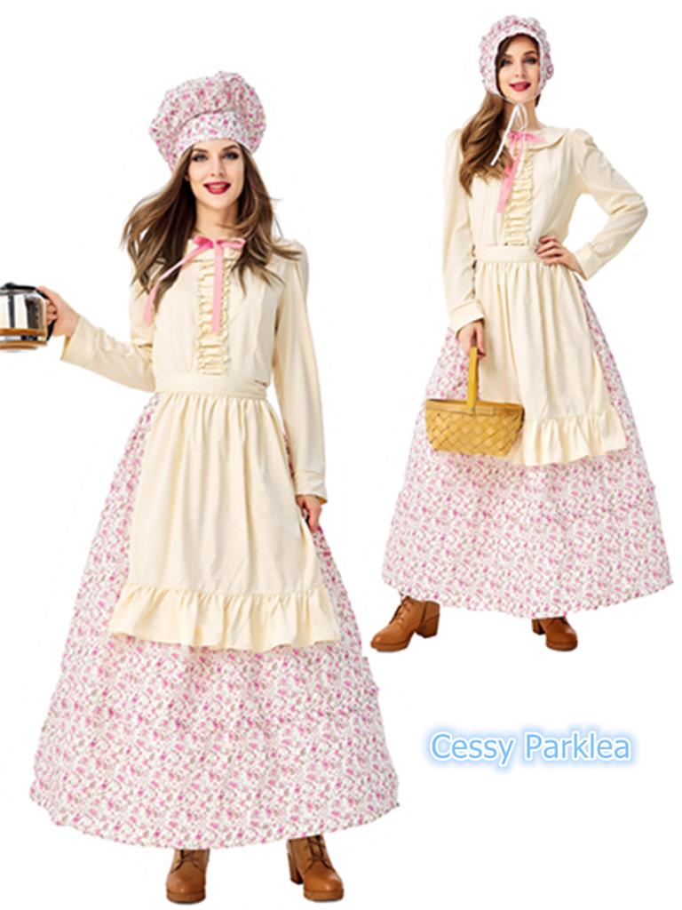 H3 Woman Pilgrim Olden Day Colonial Victorian Maid Bakery Chef