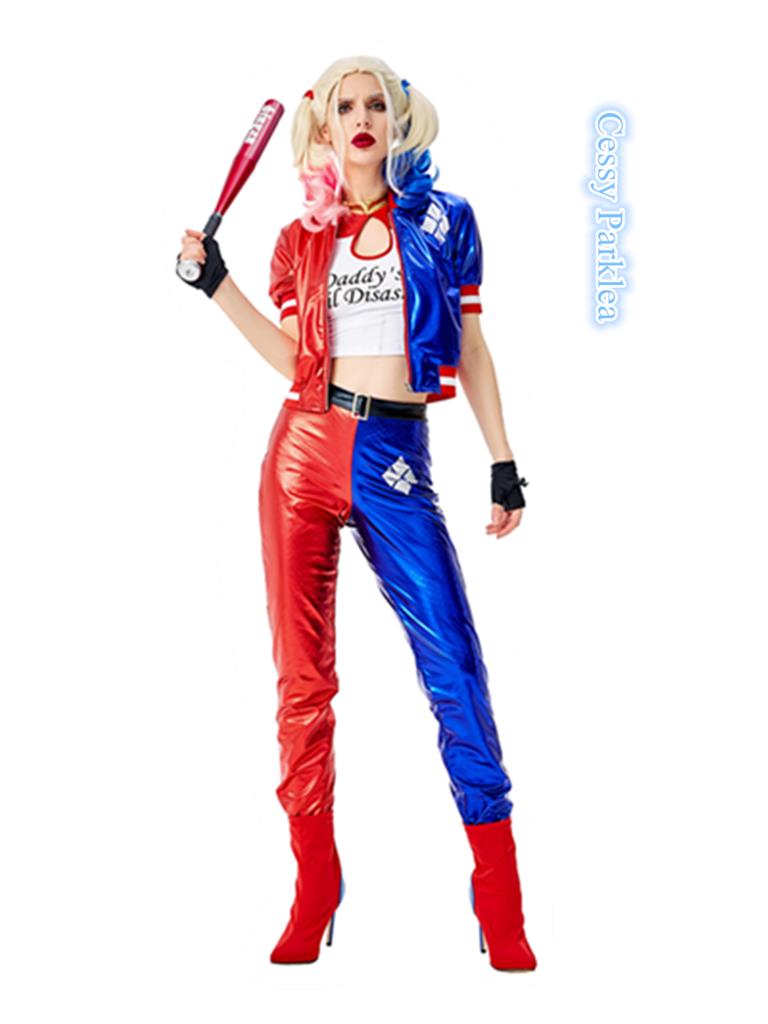 F2 Harley Quinn Suicide Squad Cosplay Costume Halloween Batman ...