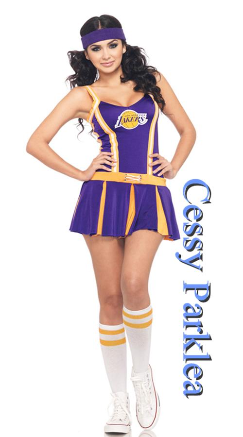 Cheerleader Laker Player Uniform Sports Fancy Dress Up ...