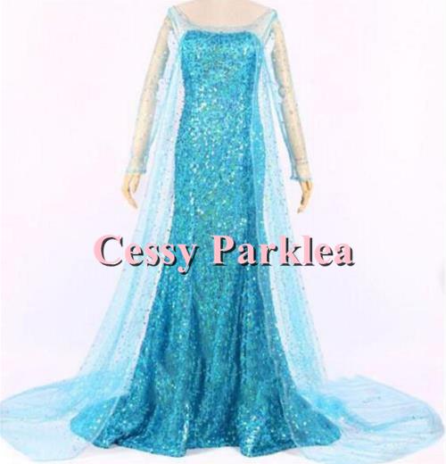 Adult Ladies Frozen Snow Queen Elsa Costume Cosplay Party Gown Fancy
