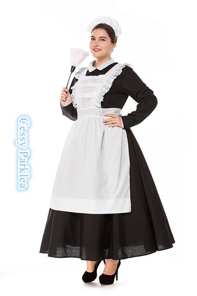 H3 Plus Size Ladies Victorian Maid Costume Old Time Fancy Dress Ebay 