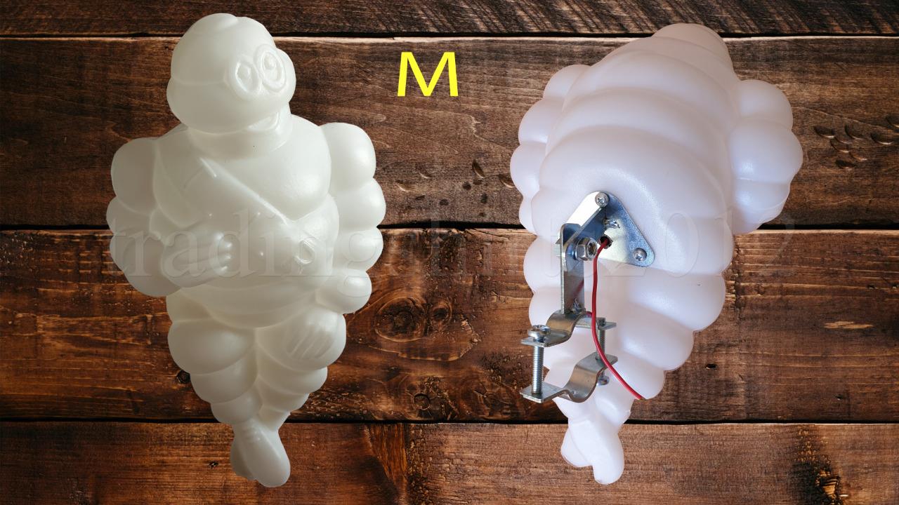 1x 12V/24V MICHELIN MAN BIBENDUM Figur Maskottchen beleuchtet weiß Kunststoff LKW - Bild 6 von 7
