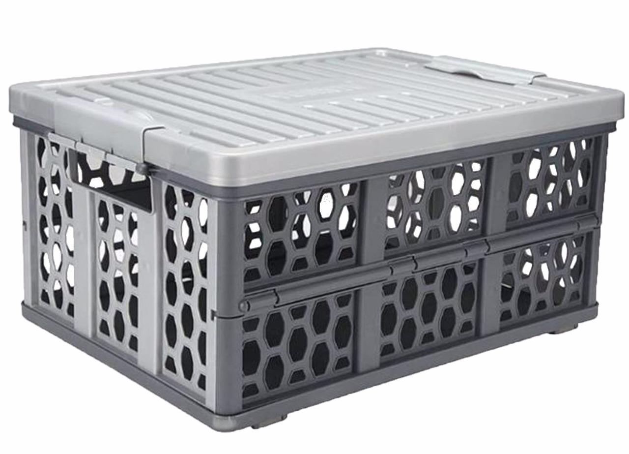 Folding Car Boot Storage Container Rigid Box Crate Lid & Liner Insulated Thermal eBay