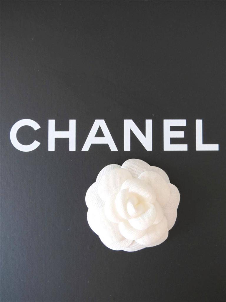 Authentic Chanel Small Cream Fabric Camellia Flower for Making a Pin or ...