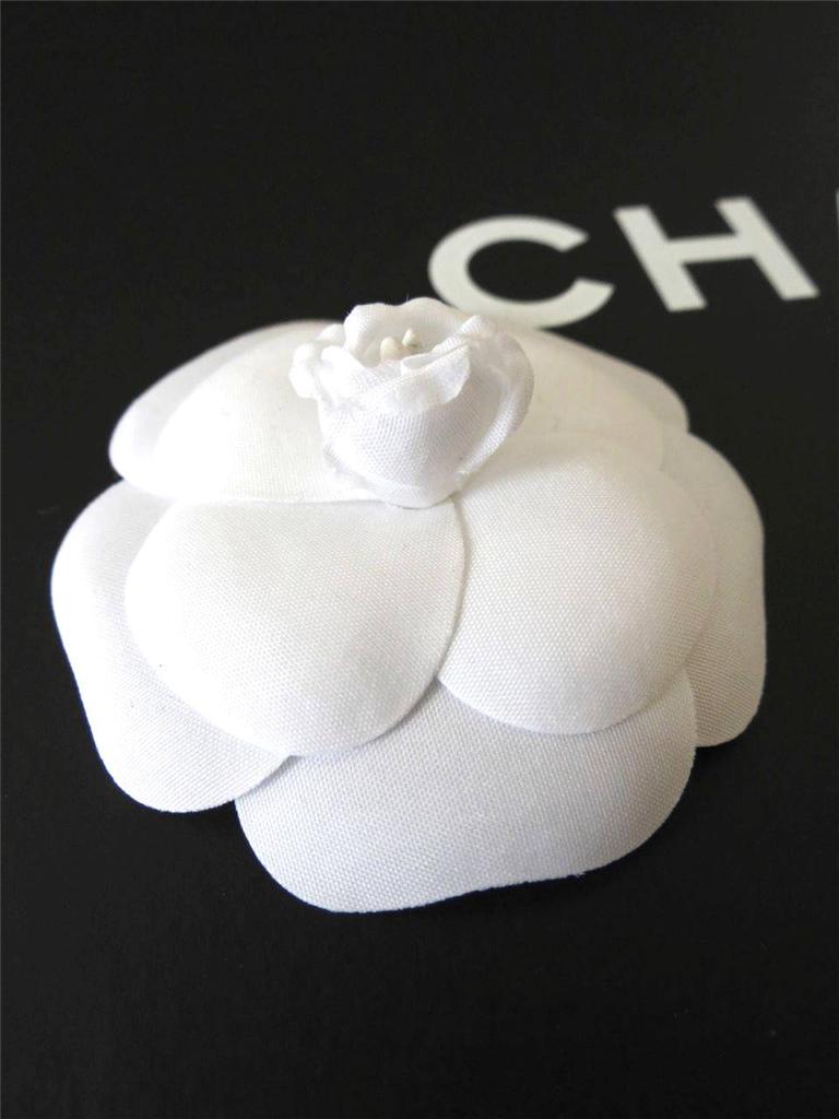 Authentic Chanel Small White Camellia Flower for Making a Pin or Brooch