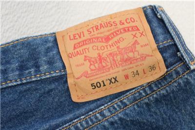 L-501xx Vintage Levis 501 Double XX Straight Rugged Button Fly Jeans Mens