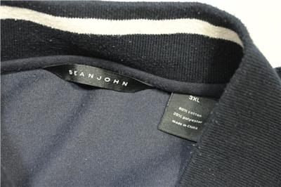 Sean John Velour Track Jacket Full Zip Dark Blue Long Sleeve